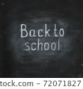 Back to school text on chalkboard 72071827