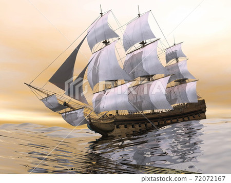 Old merchant ship - 3D render Old merchant ship - 3D render 72072167