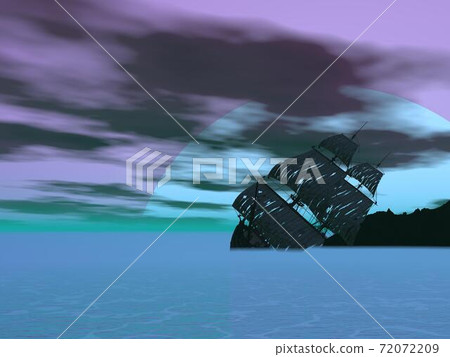 Wreck old boat - 3D render Wreck old boat - 3D render 72072209