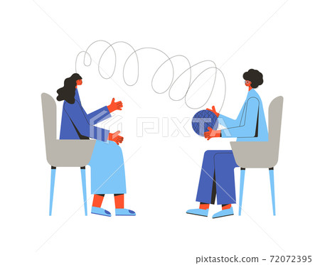 Mental health therapy session. Vector color flat. Mental health therapy session. Vector color flat. 72072395