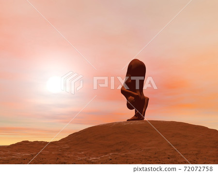 Standing forward pose, Uttanasana - 3D render 72072758