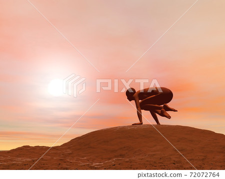 Scale pose, tolasana - 3D render Scale pose, tolasana - 3D render 72072764