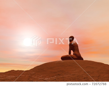 Bound angle pose, baddha konasana - 3D render Bound angle pose, baddha konasana - 3D render 72072788