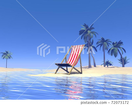 Paradise chair waiting for you - 3D render Paradise chair waiting for you - 3D render 72073172