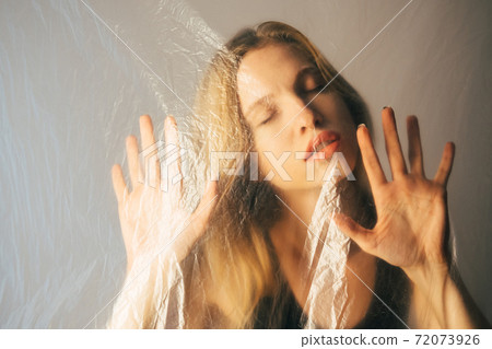 peaceful woman defocused art portrait isolation peaceful woman defocused art portrait isolation 72073926