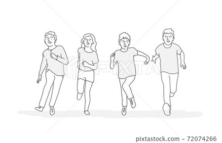 People figures in motion running walking Vector Image