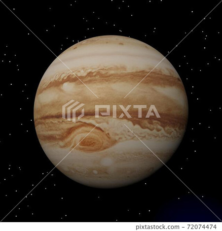 Jupiter planet at night - 3D render 72074474