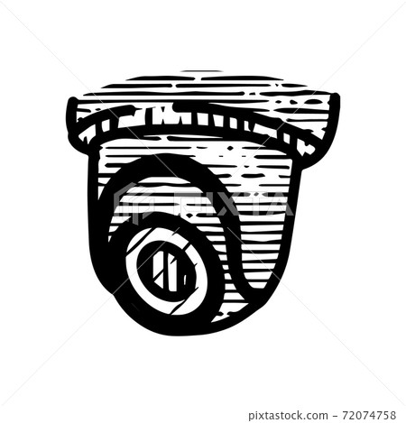 cctv camera icon hand drawn vector illustration isolated on whit cctv camera icon hand drawn vector illustration isolated on whit 72074758