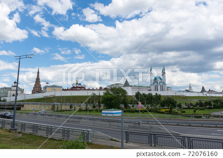 view of the main mosque in the city of Kazan, located on the territory of the Kremlin, photo was taken on a sunny summer day 72076160