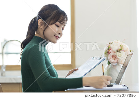 Business woman, WFH, young lady Business woman, WFH, young lady 72077880