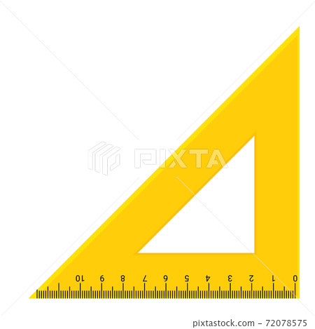 Triangle measurement protractor illustration icon. Triangle ruller scale geometry vector tool Triangle measurement protractor illustration icon. Triangle ruller scale geometry vector tool 72078575