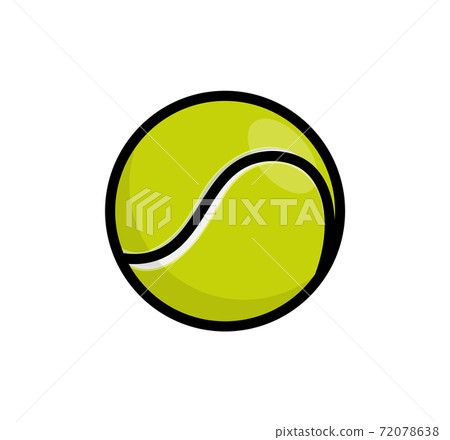 Tennis isolated ball vector icon. Tennis line ball flat icon logo 72078638