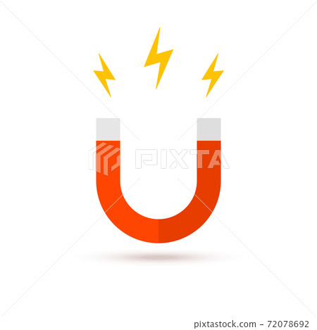 Magnet vector logo icon. Electromagnetic fieldd business attract concept 72078692