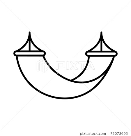 Beach hammock outline vector icon. Hammock line isolated travel design illustration Beach hammock outline vector icon. Hammock line isolated travel design illustration 72078693