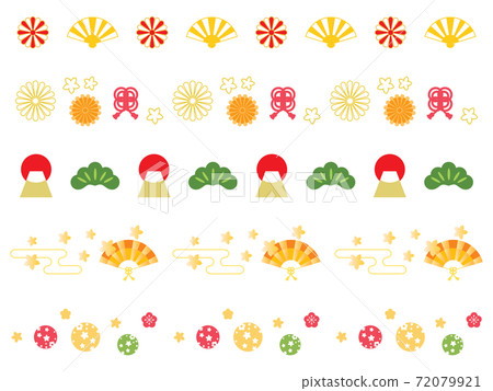 New Year's traditional pattern line illustration - Stock Illustration ...