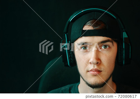 Gamer with headset 72080617