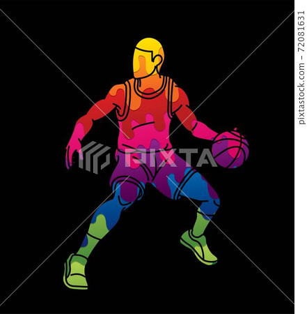 Basketball player action cartoon sport graphic vector. Basketball player action cartoon sport graphic vector. 72081631