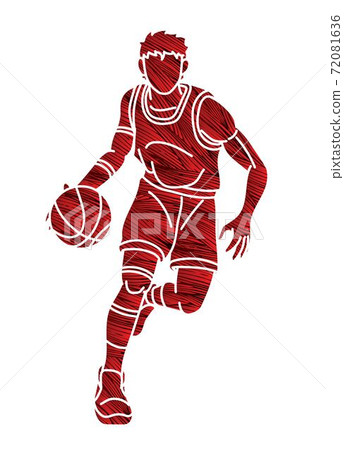 Basketball player action cartoon sport graphic vector. Basketball player action cartoon sport graphic vector. 72081636