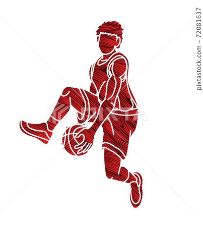 Basketball player action cartoon sport graphic vector. Basketball player action cartoon sport graphic vector. 72081637