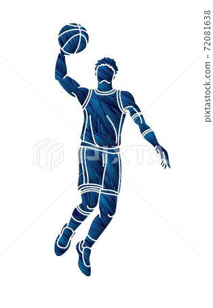 Basketball player action cartoon sport graphic vector. Basketball player action cartoon sport graphic vector. 72081638