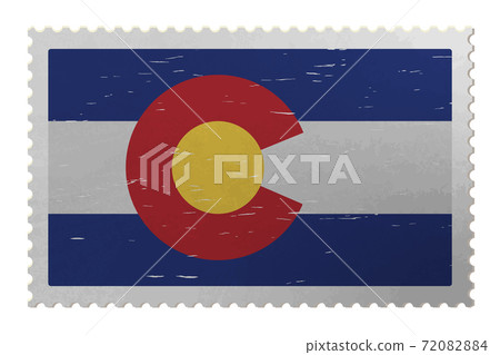 Colorado US flag on old postage stamp, vector 72082884