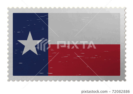 Texas US flag on old postage stamp, vector 72082886