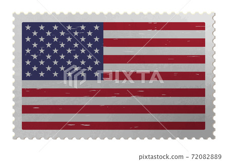 American flag on old postage stamp, vector American flag on old postage stamp, vector 72082889