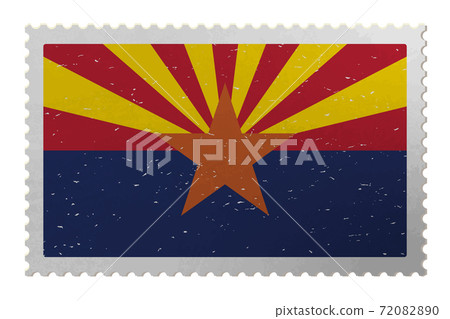 Arizona US flag on old postage stamp, vector 72082890