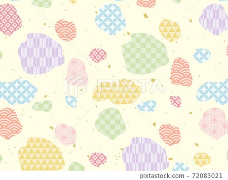 牛花紋6日式格仔麻葉青海波多彩日式 72083021