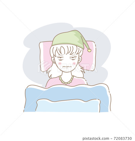A woman who cannot sleep due to insomnia 72083730
