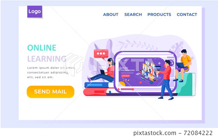 Choosing a future profession landing page template. Freelancer looking for a job on the internet Choosing a future profession landing page template. Freelancer looking for a job on the internet 72084222