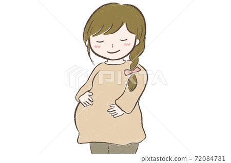 Pregnant woman hungry with a gentle face Pregnant woman hungry with a gentle face 72084781