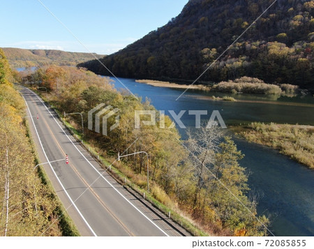 Road on the shore of Lake Ashoro Road on the shore of Lake Ashoro 72085855