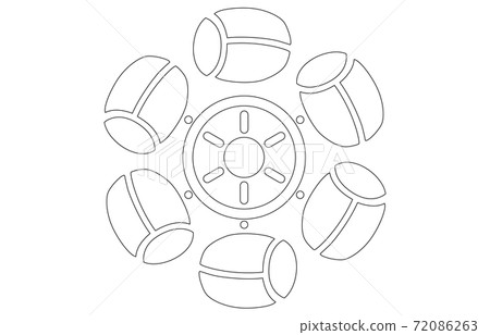 Family crest water wheel white 72086263
