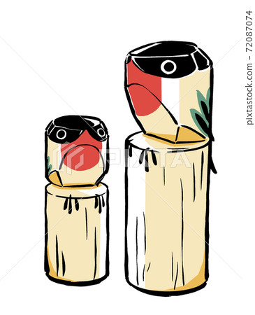 兩隻撒謊的神道教小鳥,毛筆劃和啞光畫 兩隻撒謊的神道教小鳥,毛筆劃和啞光畫 72087074