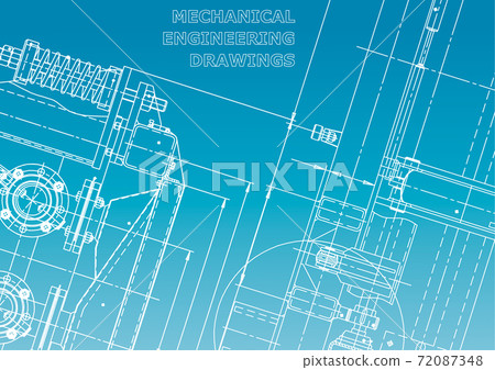 Engineering backgrounds. Mechanical engineering drawings 72087348