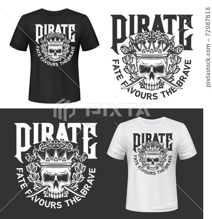 Tshirt print with skull in crown isolated mockup Tshirt print with skull in crown isolated mockup 72087618