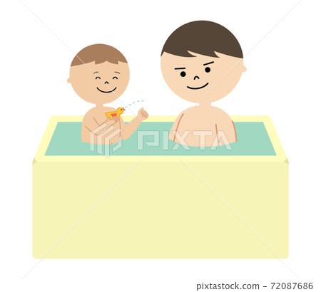 Illustration of boys and men taking a bath Illustration of boys and men taking a bath 72087686