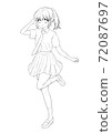 Moe touch female student line art summer clothes (whole body) 72087697