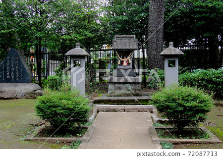 東京大田區南千本市Washokuike公園,南面西鄉神龍田神社,從正面可以看到全景 東京大田區南千本市Washokuike公園,南面西鄉神龍田神社,從正面可以看到全景 72087713