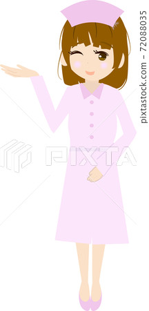 Illustration of a cute nurse to guide you (right hand) Illustration of a cute nurse to guide you (right hand) 72088035