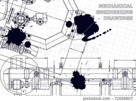 Computer aided design systems. Technical illustrations, backgrounds. Mechanical engineering drawing Computer aided design systems. Technical illustrations, backgrounds. Mechanical engineering drawing 72088607
