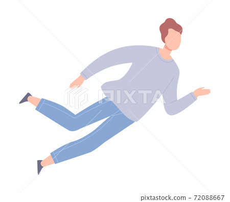 Free Hovering Man Flying and Dreaming Vector Illustration Free Hovering Man Flying and Dreaming Vector Illustration 72088667