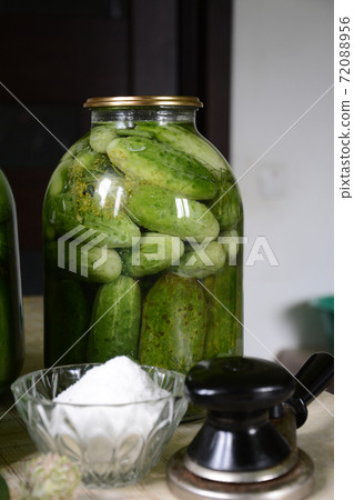 Preserved cucumbers at home and from their city of cucumbers Preserved cucumbers at home and from their city of cucumbers 72088956