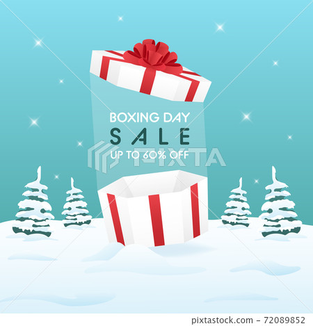 Boxing Day sale on winter background for advertising or promotion concept. 72089852