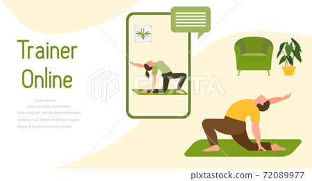 Online trainer Sport Fitness People Home Training Online trainer Sport Fitness People Home Training 72089977