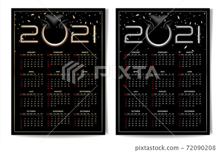 Set Black Calendar 2021 - Stock Illustration [72090208] - PIXTA