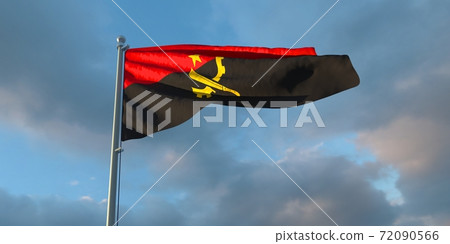 3d rendering of the national flag of the Angola 72090566