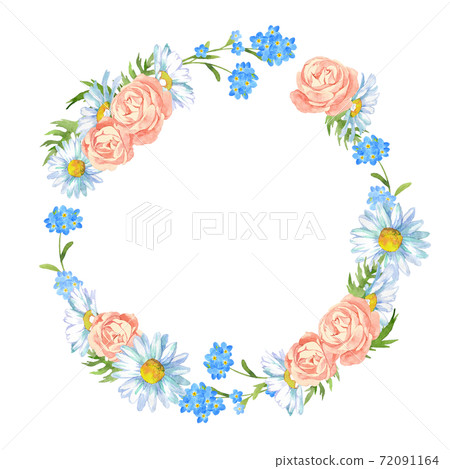 Rose and spring flower wreath Rose and spring flower wreath 72091164