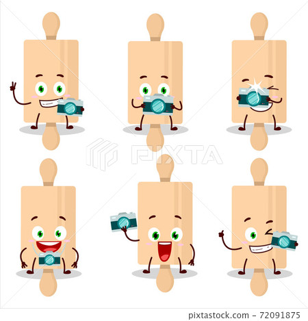 Photographer profession emoticon with rolling pin cartoon character Photographer profession emoticon with rolling pin cartoon character 72091875